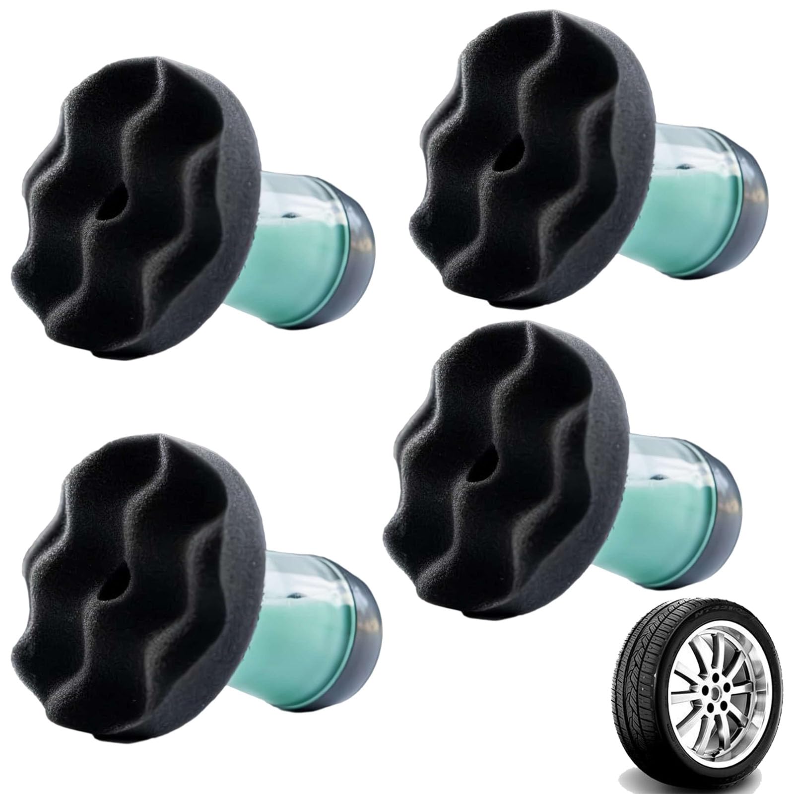 4-Pack 2025 Upgrade Reusable Tire Shine Applicators: No-Drip, Streak-Free Detailing Tools