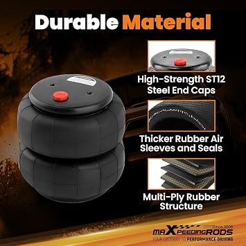 maXpeedingrods Pack of 2 Universal 2600 lbs 1/2 NPT Replacement Air Spring Bags for Dodge Ram for Chevrolet Silverado GMC Sierra 1500 for Ford F-150/F-250/F-350 Trucks