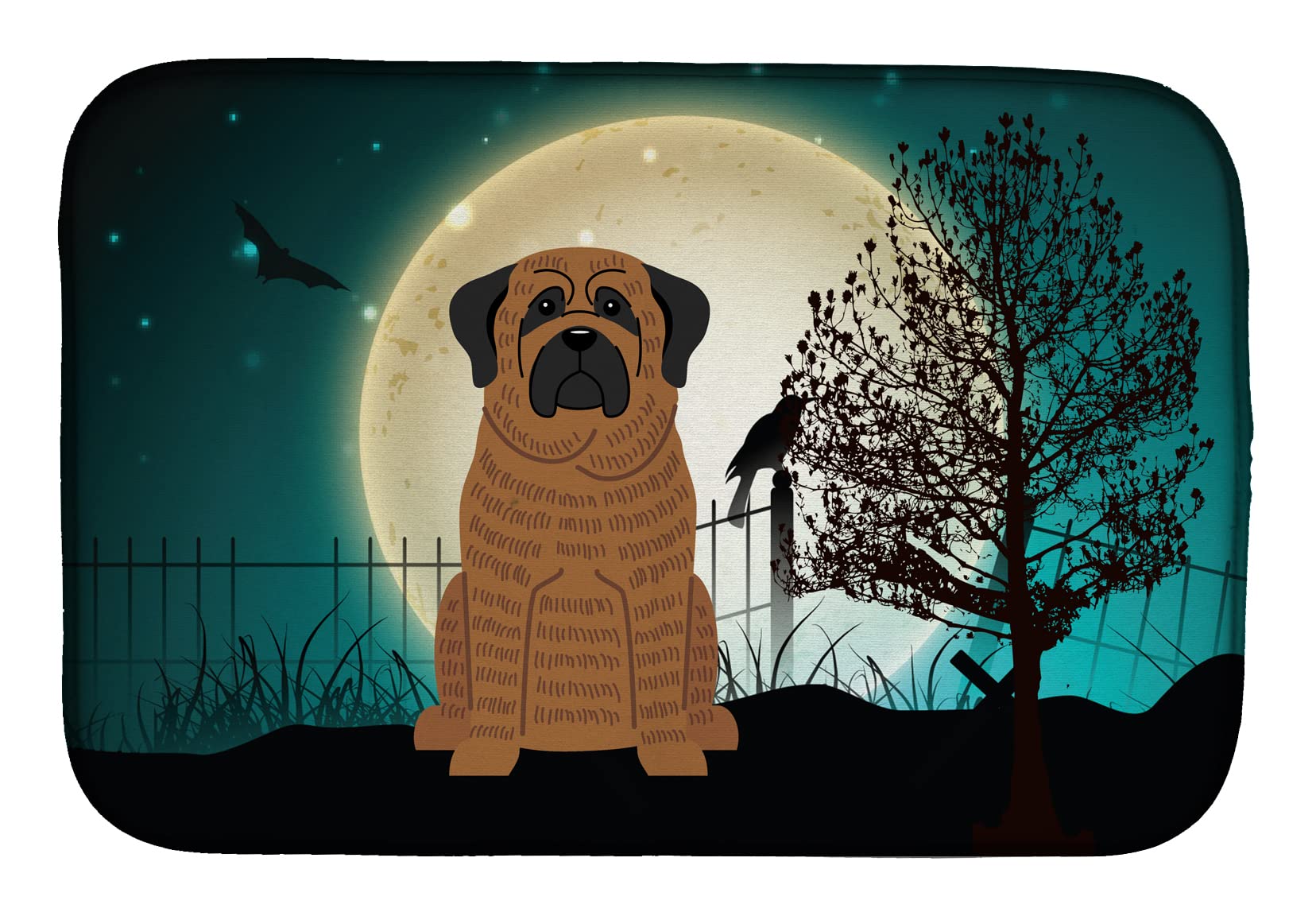 Tapis d'égouttage vaisselle Halloween Scary Mastiff Brindle tapis de cuisine absorbant
