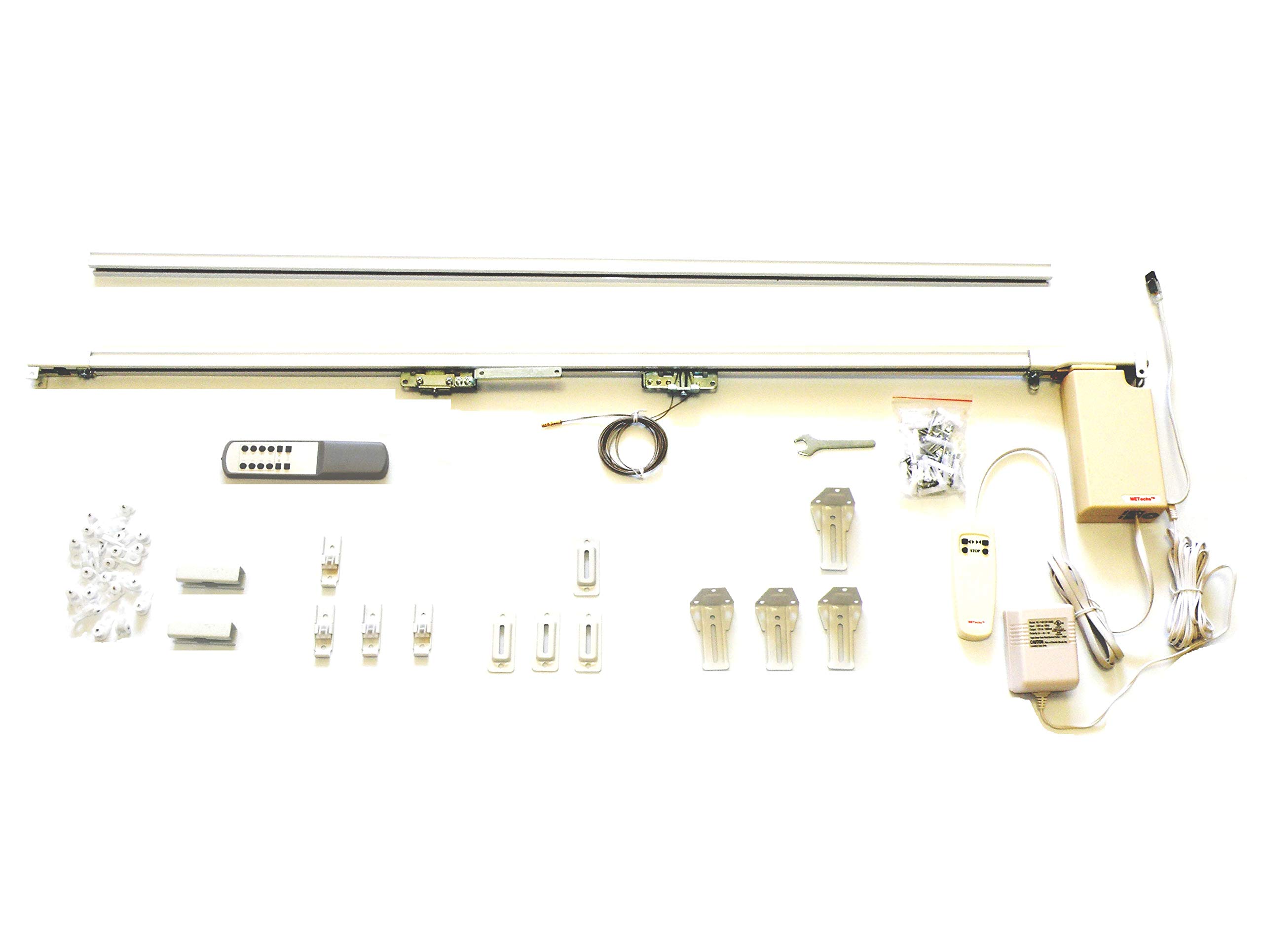 METechs - Remote Control Electric Window Treatment Drapery Curtain Rod – Aluminum - 20 to 82 inch