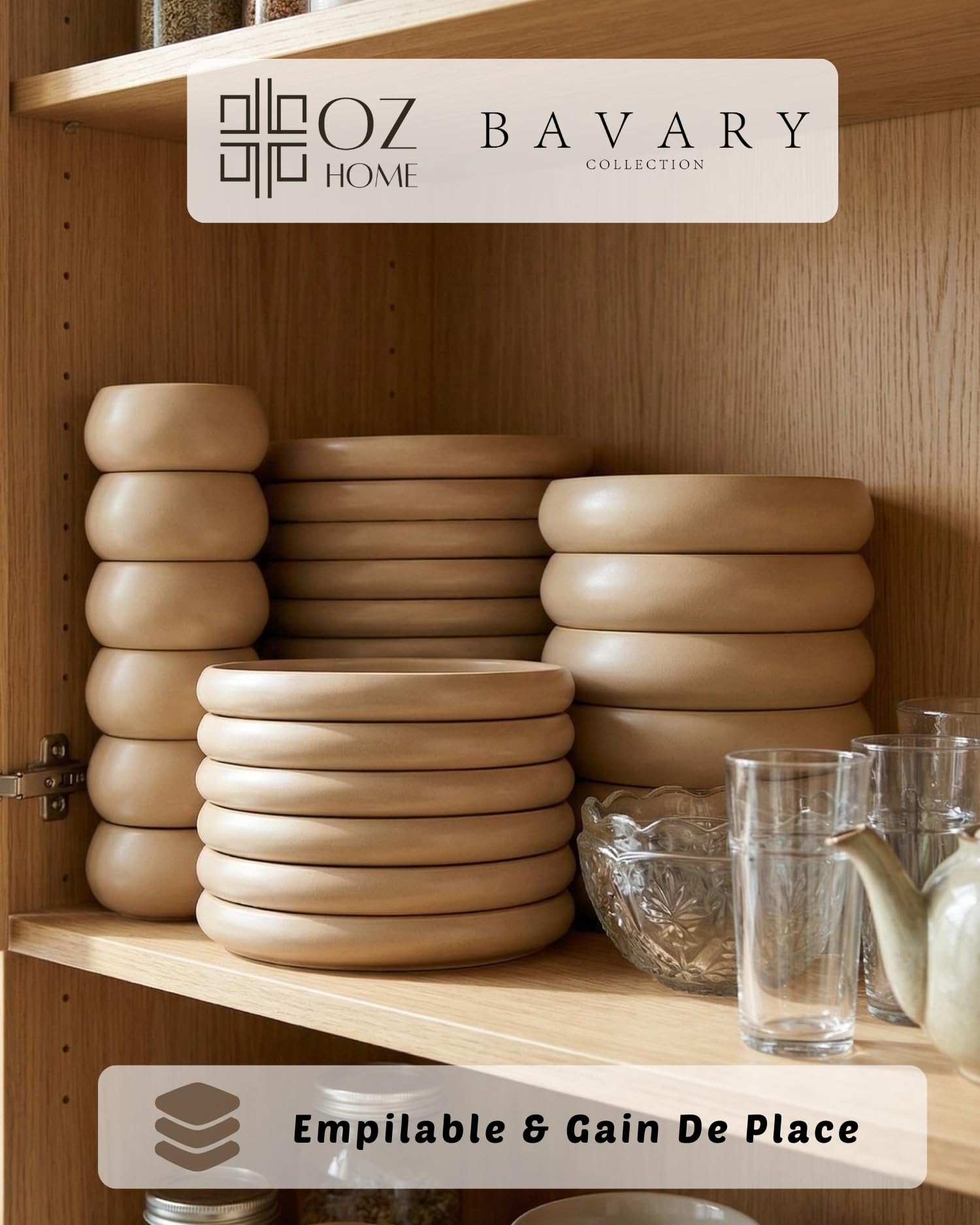 BAVARY Service Vaisselle Chubby-B 24 Pcs – Set De Table & Assiette Porcelaine – Service De Table 6 Personnes De Plates & Assiette Creuse, Bols, Vaisselle Et Arts De La Table Micro-onde/Lave-Vaisselles