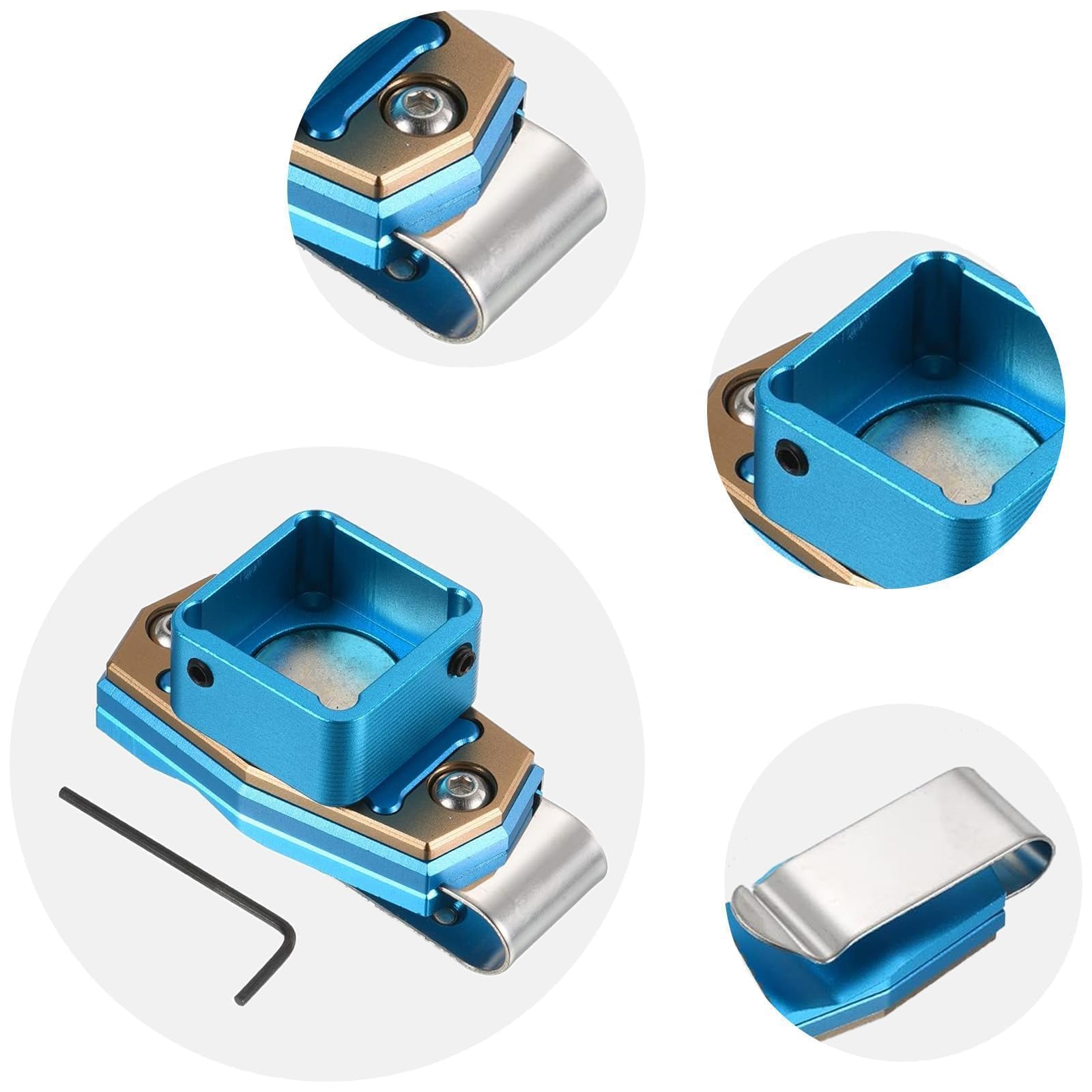 HARY Supporto magnetico per gessetti da biliardo, porta gessetti da biliardo blu, in lega di alluminio, con clip per cintura, resistente, per stecca da biliardo e accessori sportivi