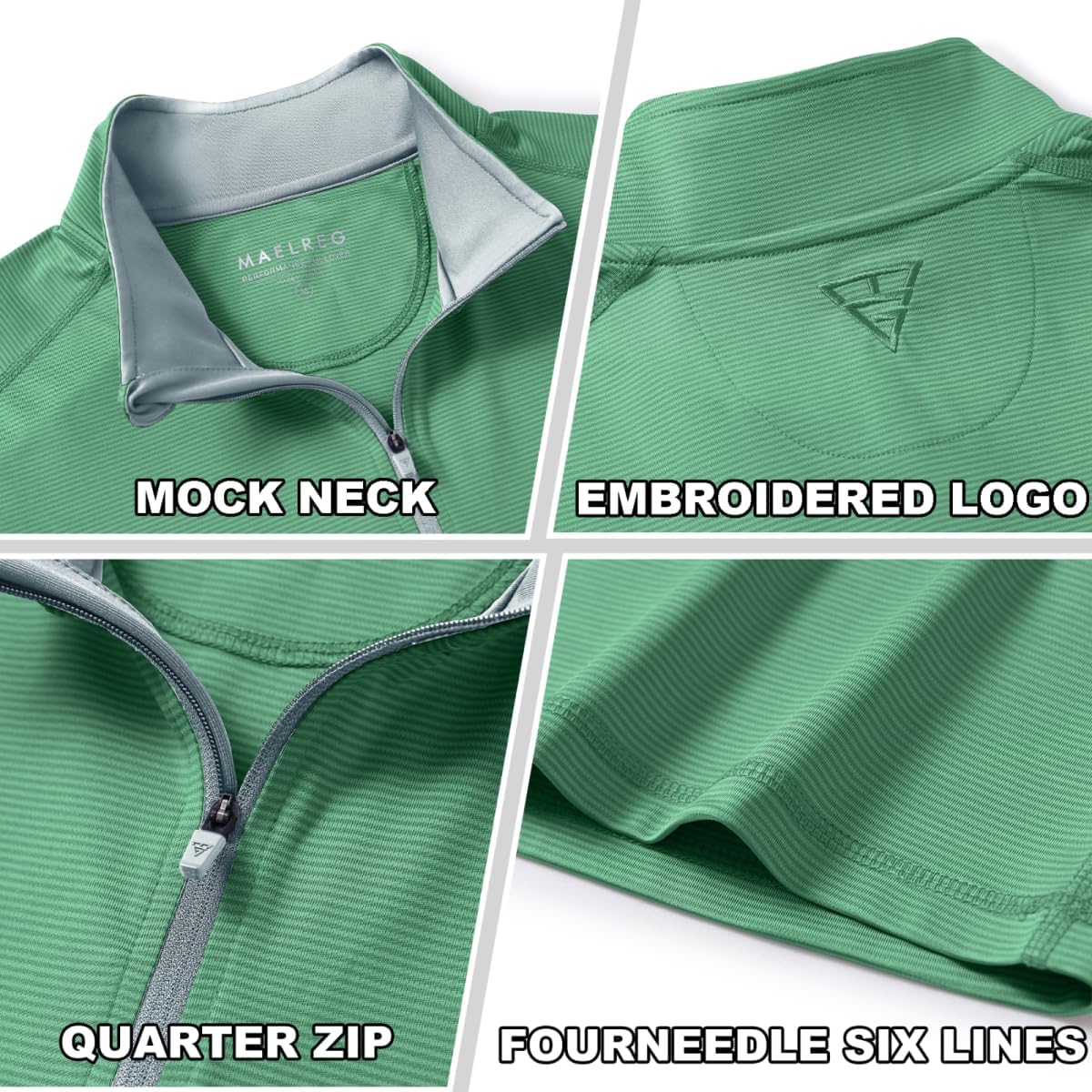 Quarter Zip Pullover Men Performance Dry Fit Stripe Mock Neck Midlayer Golf 1/4 Zip Pullover Mens Sweatshirt - Image 4