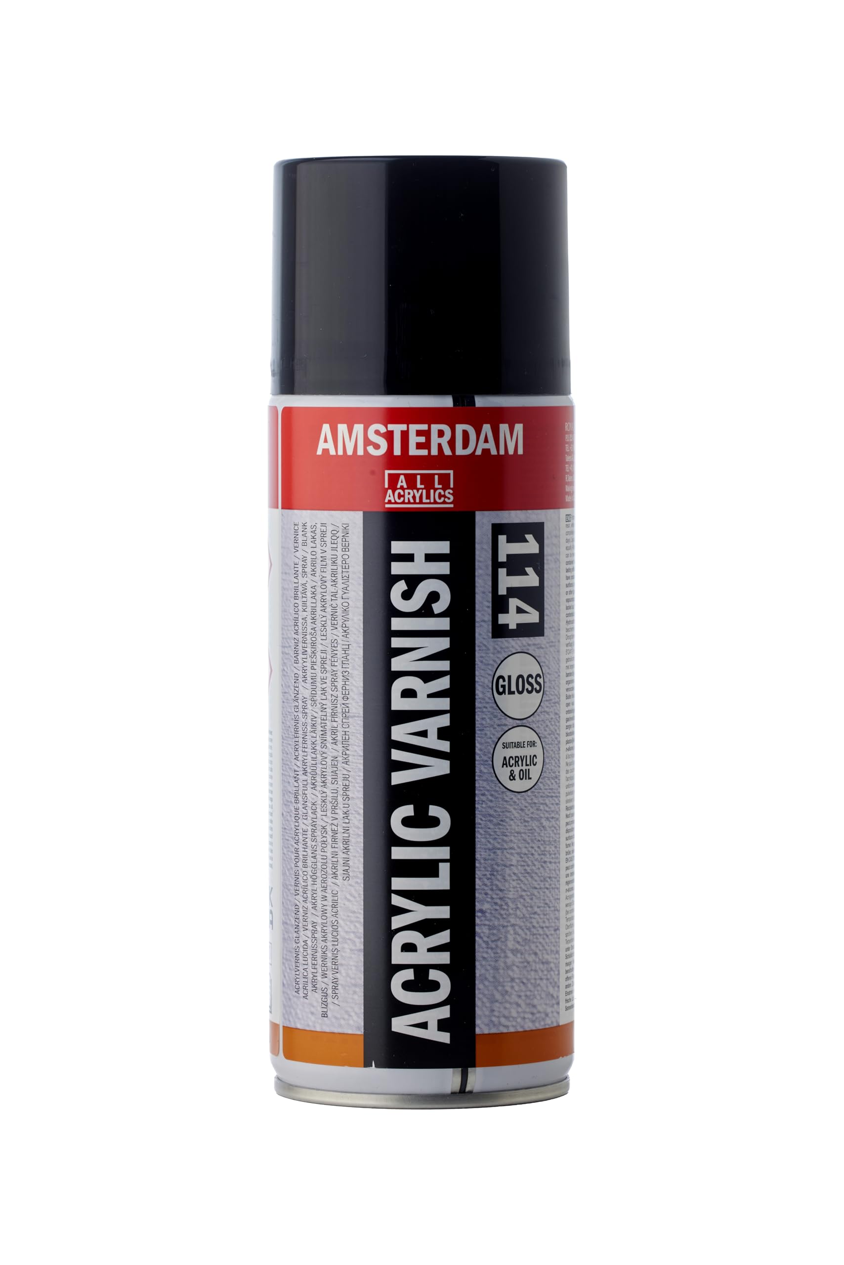 Vernis acrylique brillant Amsterdam spuitbus 400 ml évite les traces de pinceau