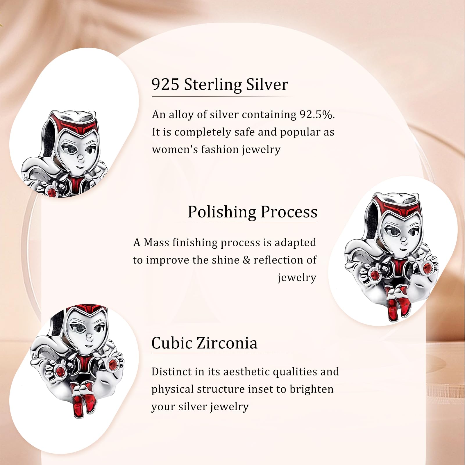 HAEPIAR S925 Sterling Silver Charm per Bracciale Collana Charm Dangle Hero Movie Regali per donne