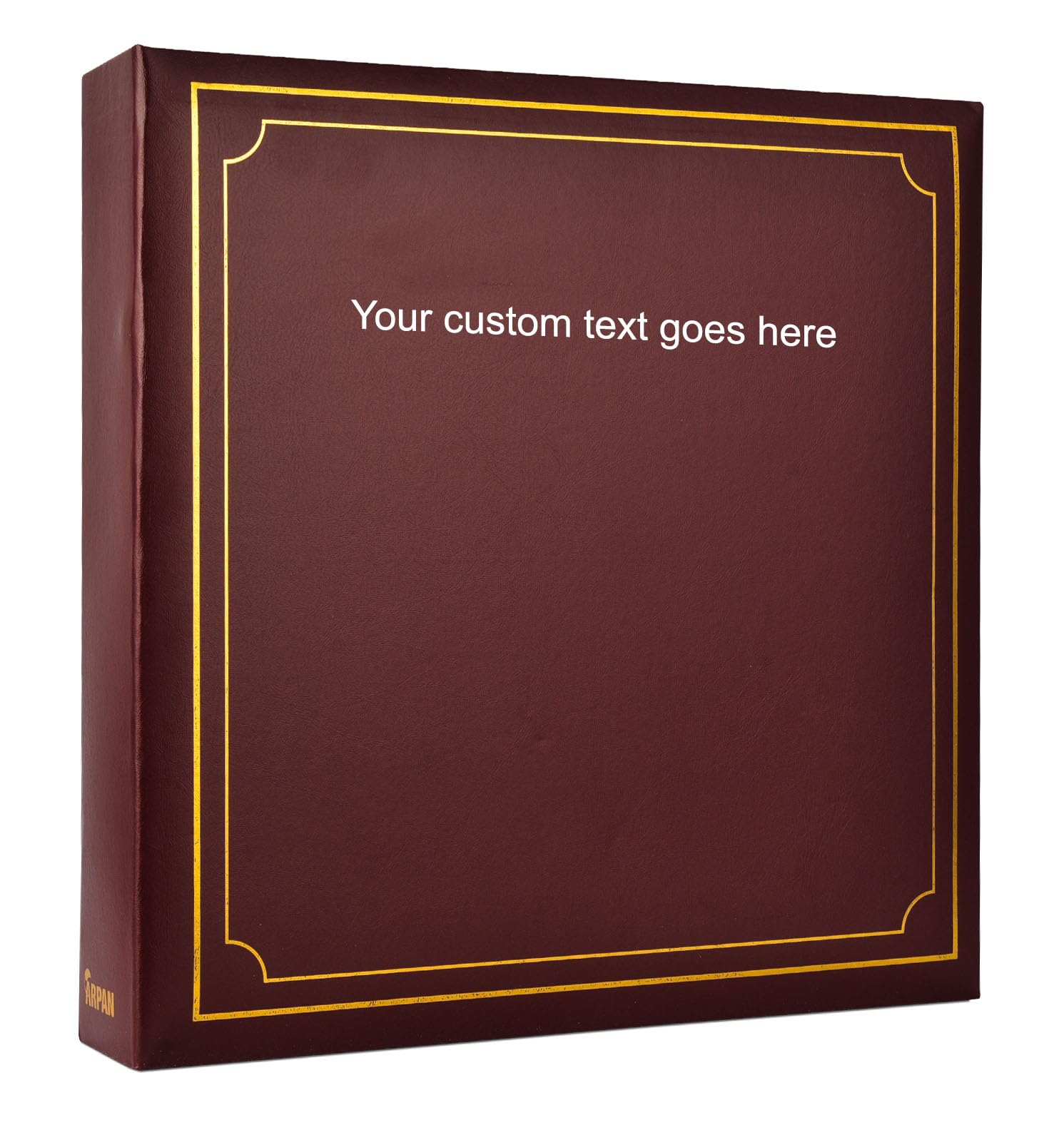 Arpan Extra-Large 3-Ring Binder Self Adhesive Padded Personalised Text Photo Album 20/Sheets 40/Sides (Red)