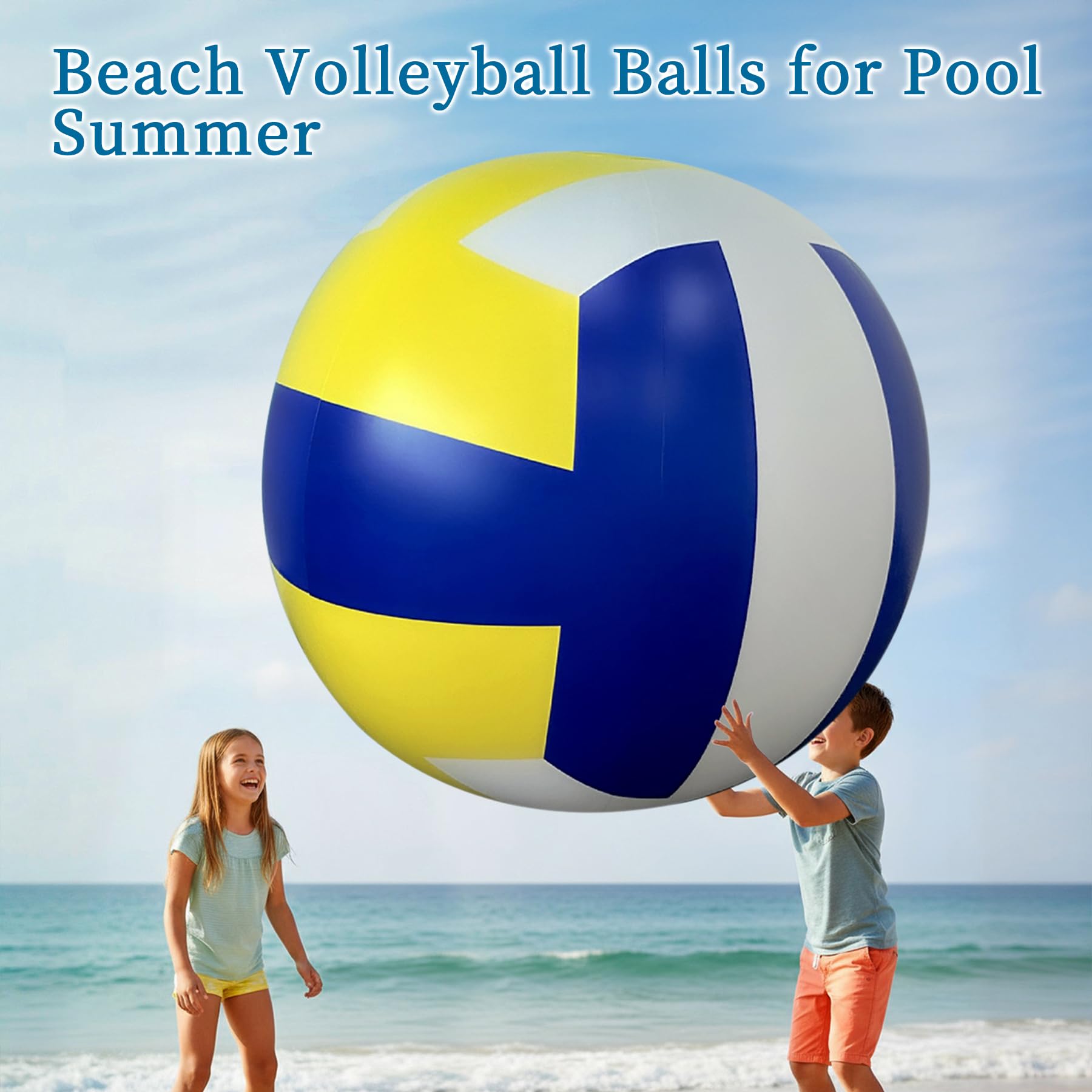 Riesige aufblasbare Beach-Volleyball-Bälle, groß, PVC, Jumbo-Strand-Sportbälle, Spielzeug für Outdoor-Aktivitäten, Partygeschenke, 152,4 cm