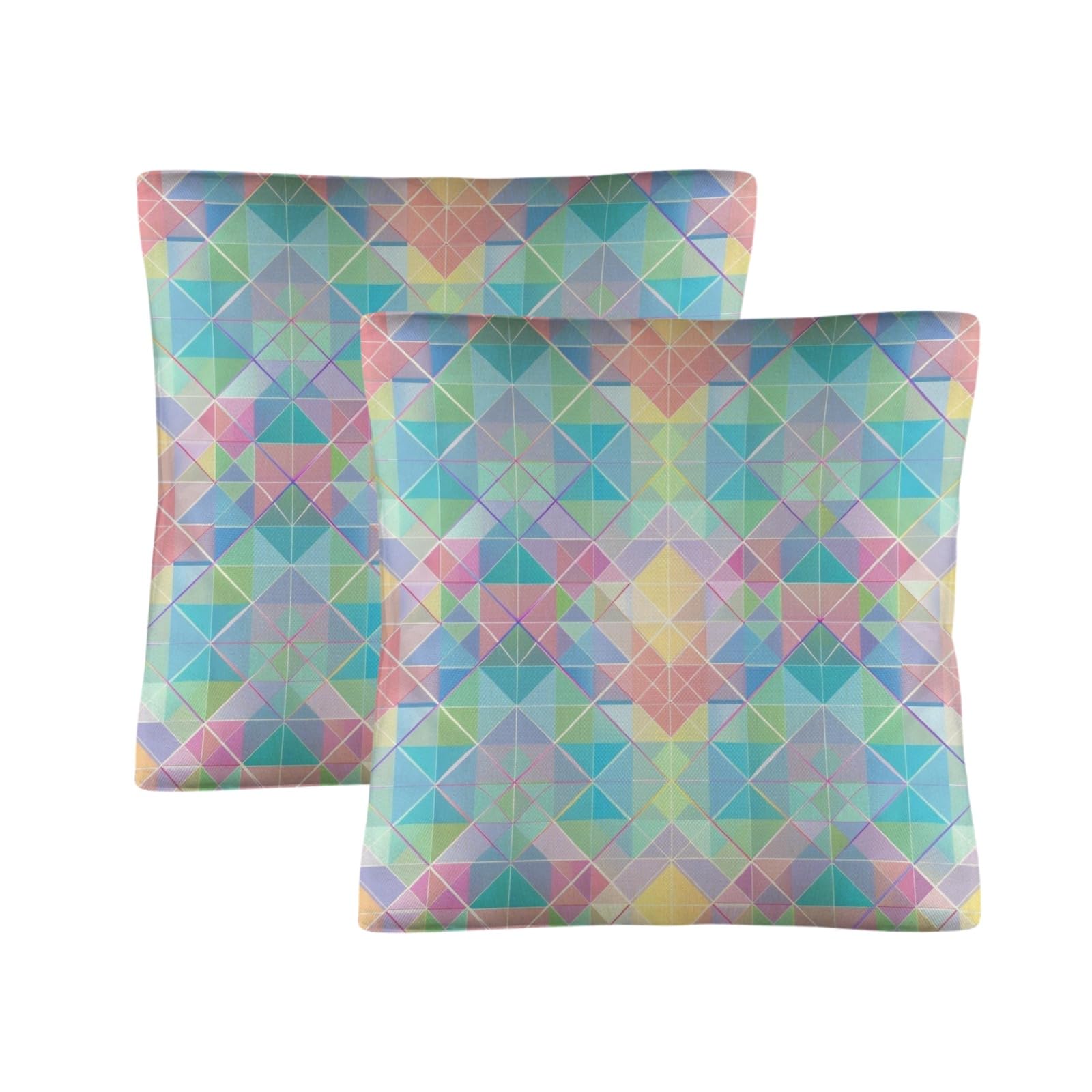 EtherSpher Geometric Pastel Rainbow Colored Decorative Flannel Pillowcases Flannel Pillow case Toddler Twin Pillow Cases 18x18