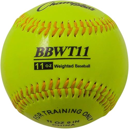 Miniatura 7 de Champion Sports Juego de béisbol de entrenamiento con peso, núcleo de corcho de goma, funda de cuero, juego de 4 bolas, pesas graduadas, 9 a 12