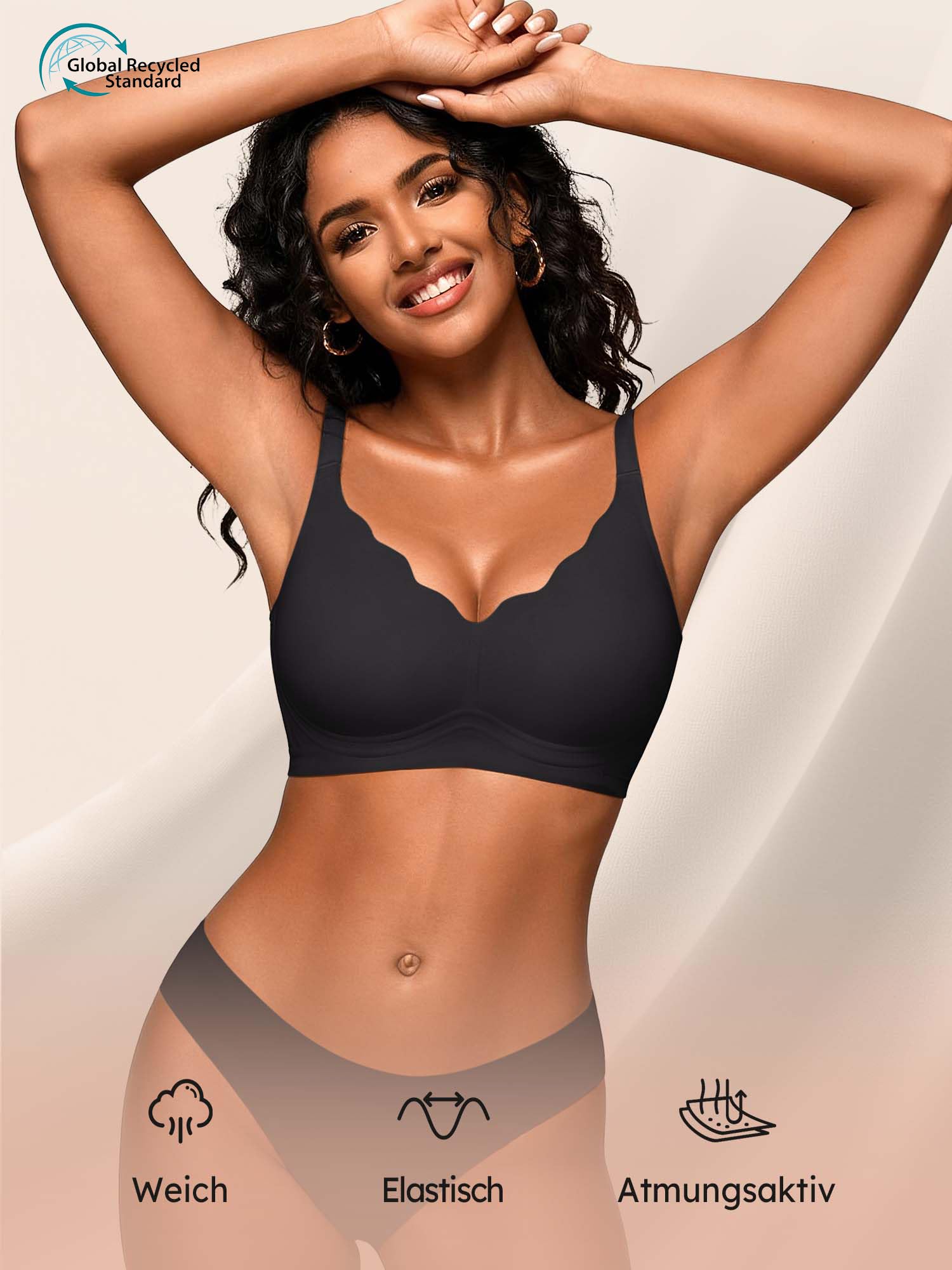 Jelly-BH Damen ohne Bügel S-2XL Nahtloser Push Up Komfort BH softer Halt