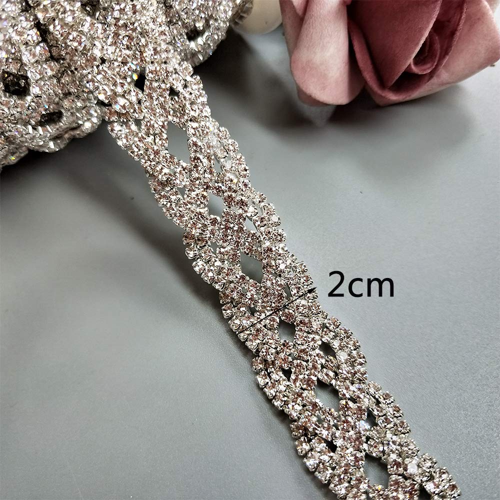 Crystal Chain Ribbon Hair Decoration Chain Rhinestone Ribbon 2 Yards Glam Rhinestone & Pearl ...