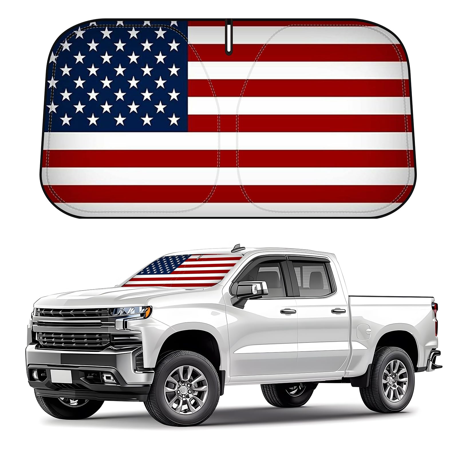 D-Lumina American Flag Sun Shade for Silverado