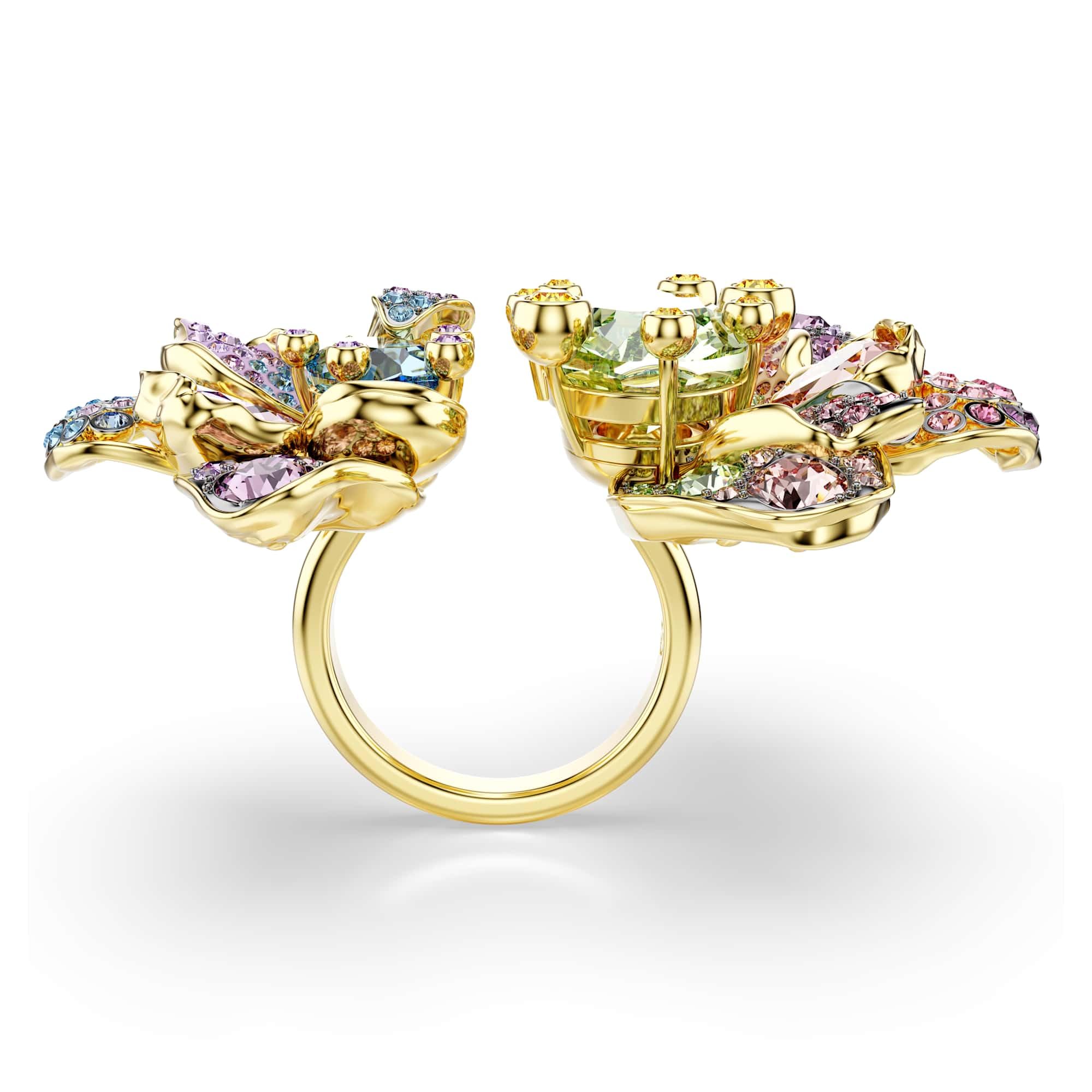 Swarovski Idyllia Anillo de cristal con flor de pavo real Multicolor Sin piedra preciosa, Cristal, Sin piedras preciosas, Cristal, Sin piedras preciosas, Cristal, Sin piedras preciosas