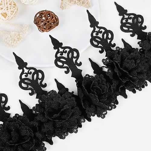 Miniatura 6 de WOVOWOVO Corona de flores de rosa negra para mujeres y niñas, diademas florales góticas de Halloween, accesorios para el cabello, diadema ajustable