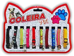 Kit 10 Coleira Para Gato Pet Com Guizo Sininho Anti Enforcamento Ajustavel