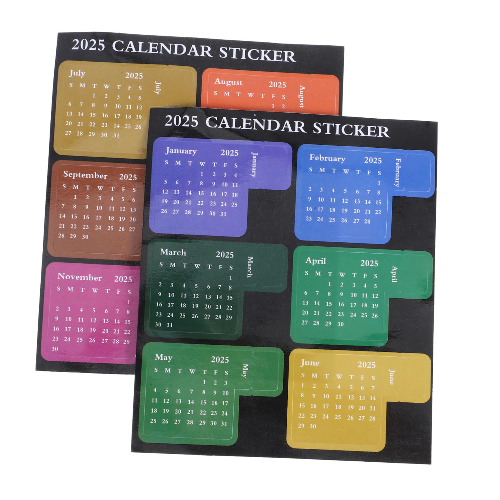 Lurrose 4ensembles Autocollants De Calendrier Stickers Multi-fonctions Pour Planificateur Étiquettes Colorées Pour Agenda Scolaire Et Ménager De Indices Mensuels