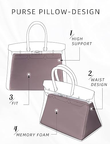 Vista 7 de DGAZ Inserto moldeador de almohada para bolso, moldeadores de bolsa de lujo, espuma viscoelástica, se adapta a bolsas Birkin 25303540