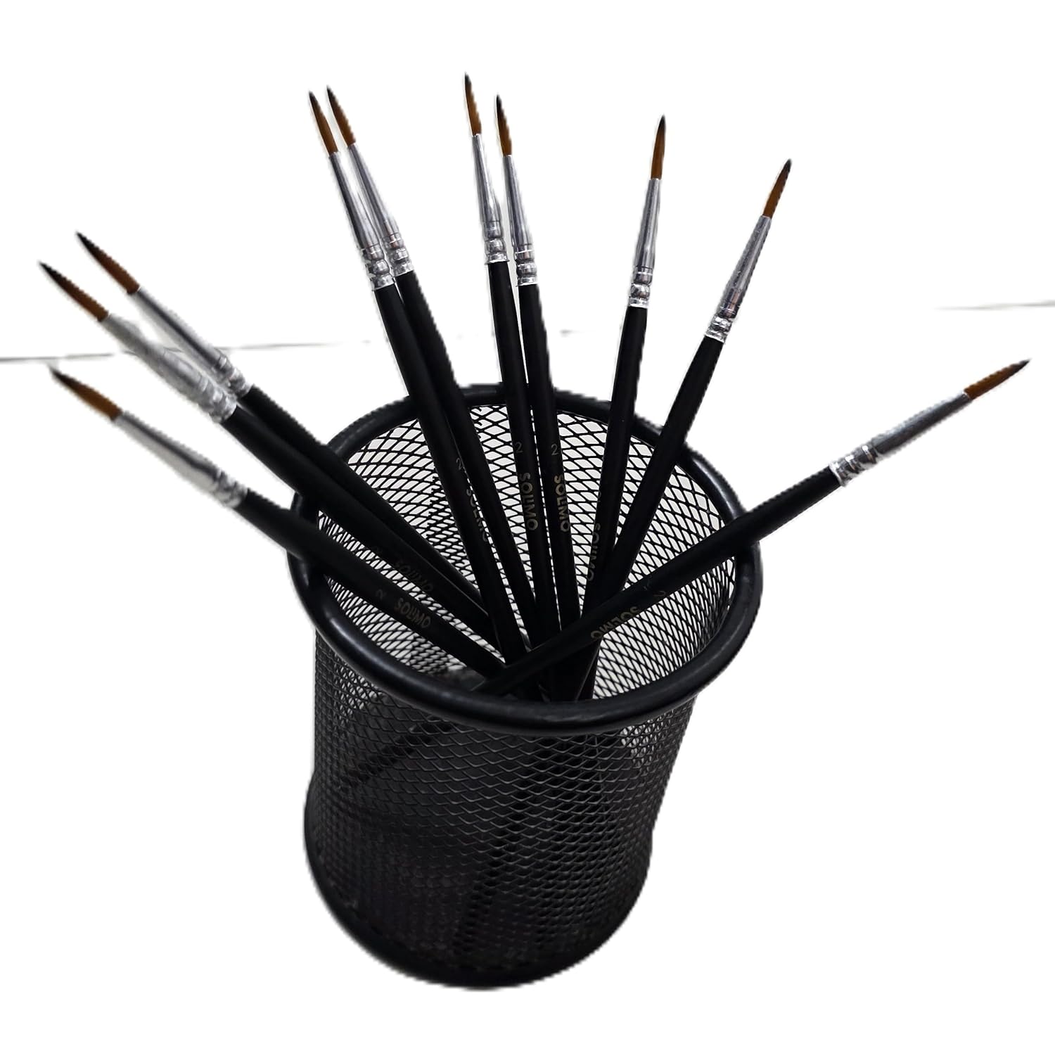 New Year Sale Amazon Brand - Solimo Size 2 Round Paintbrush Value Pack (10Pc) For Watercolor &Amp; Acrylic Painting - Professional Artist Quality