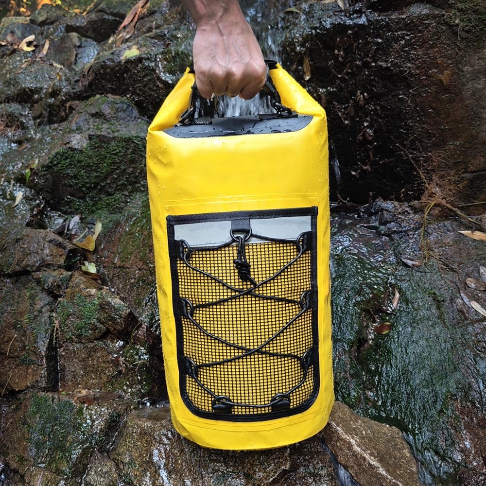 Sac à dos étanche 30 l avec étui de téléphone portable étanche pour sports nautiques, pêche, bateau, kayak, surf, rafting, cadeaux, Orange, 30 Liter, sports nautiques en plein air