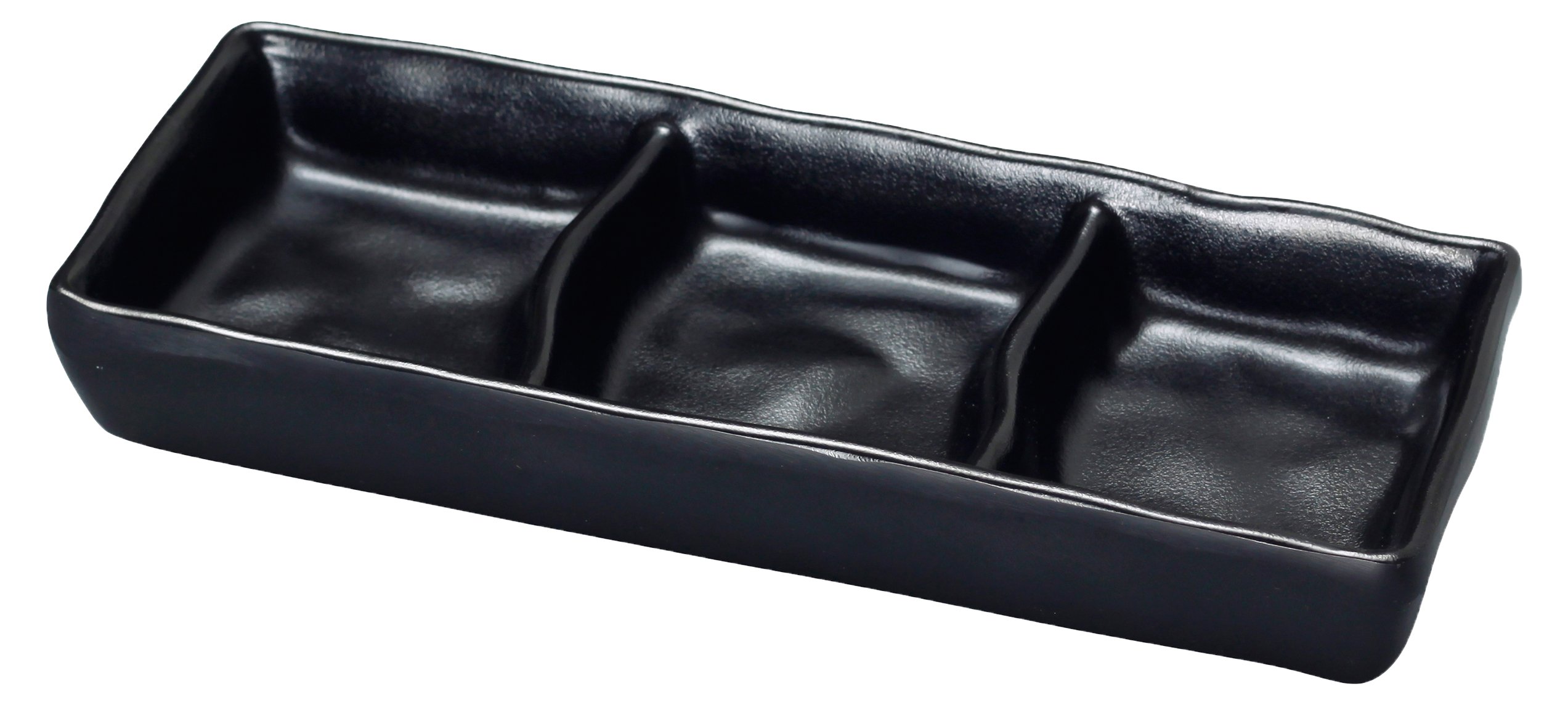 Yanco BP-4033 Black Pearl-2 New Triple Sauce Dish