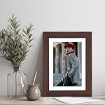 smiry Picture Frame 5x7, Display Pictures 4x6 with Mat or 5x7 without Mat, Photo Frame for Wall or Table Top Display, Brown, 1 Pack