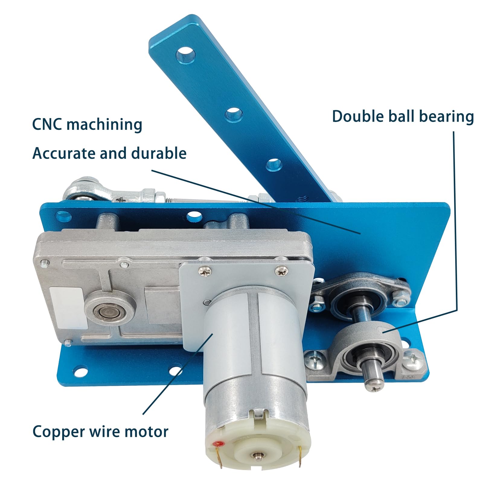 JQDML Motor oscilante alternativo, ángulo de giro de 20 a 120 grados, velocidad ajustable de 120 rpm con regulador de velocidad y control remoto