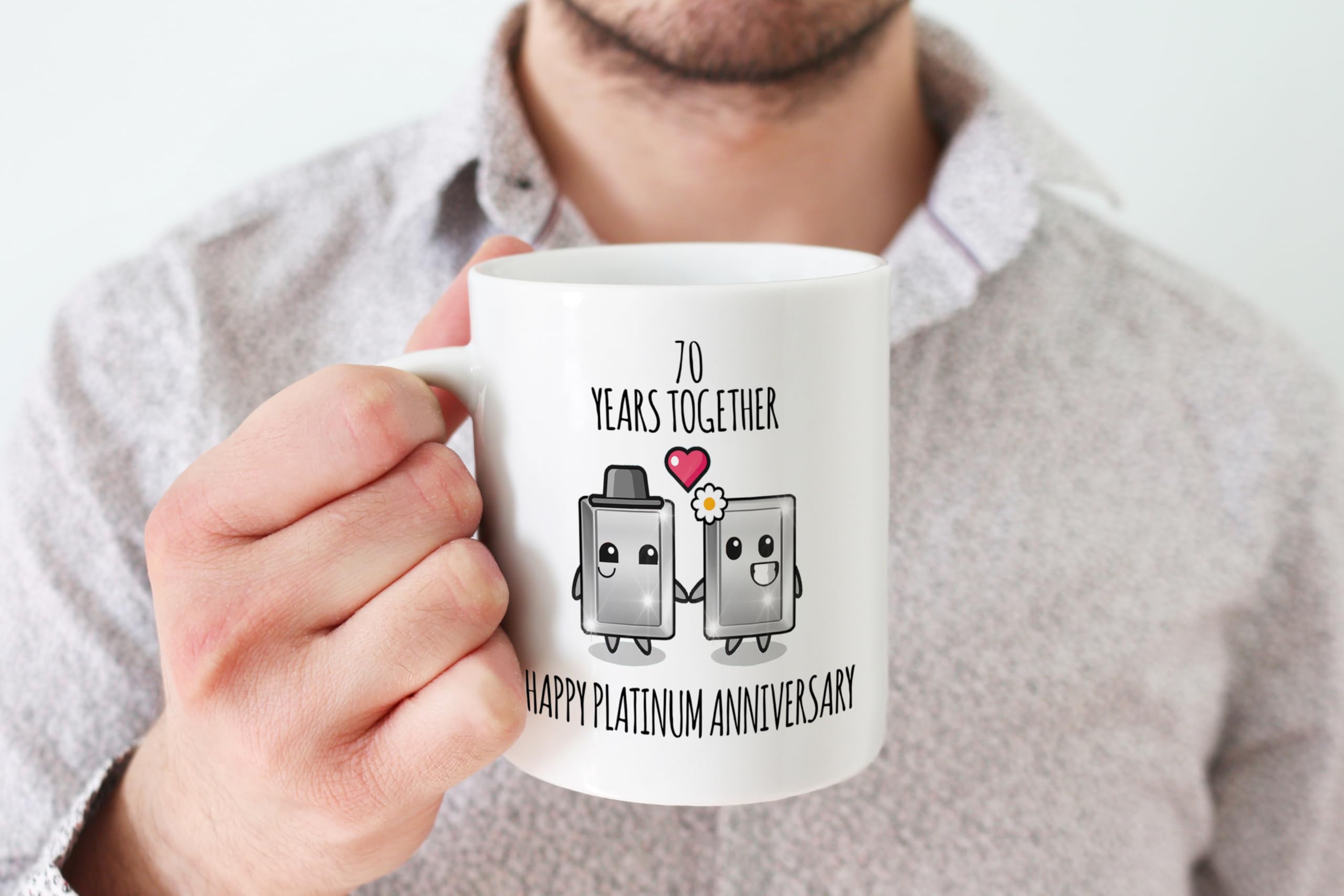 Stuff4 70th Anniversary Mug Gift for Men Women, 70 Years Together - Image 4