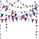 Decor365 4th of July Decorations Red White Blue Garland Patriotic Star Garland Pennant Banner for Fourth of July Decorations Memorial Day Labor Day Party Home Parade Wedding Paradex