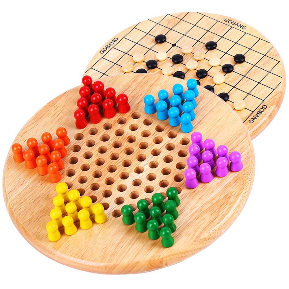 Buy Qlisytpps Wooden Chinese Checkers Game for Kids 2 in 1 Chinese