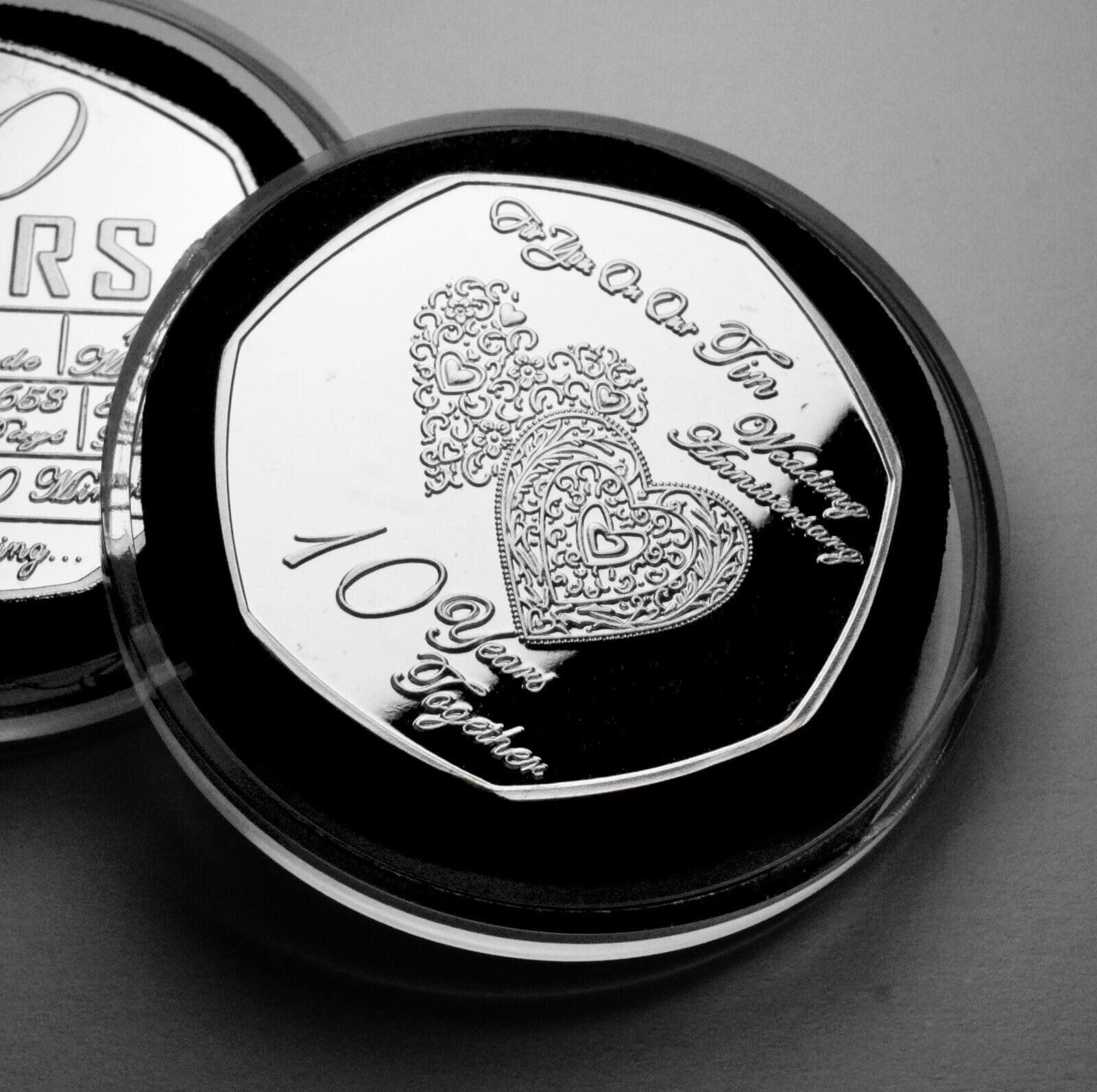 The Commemorative Coin Company Silver For You On Our 10Th Tin Wedding Anniversary Commemorative In Capsule. Gift/Present. 10 Years