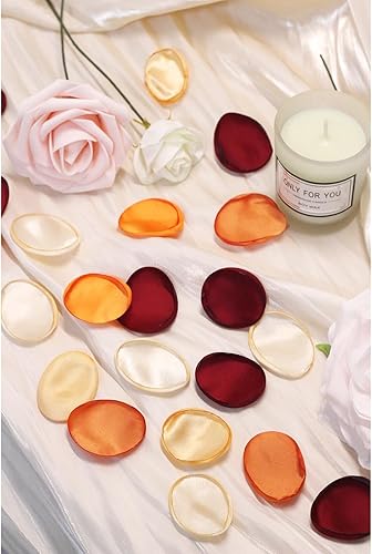 Vista 31 de Emivery 300 pétalos de rosa falsos, pétalos de flores artificiales, color rosa y azul marino, pétalos de rosa rosa y azul marino para boda, cesta