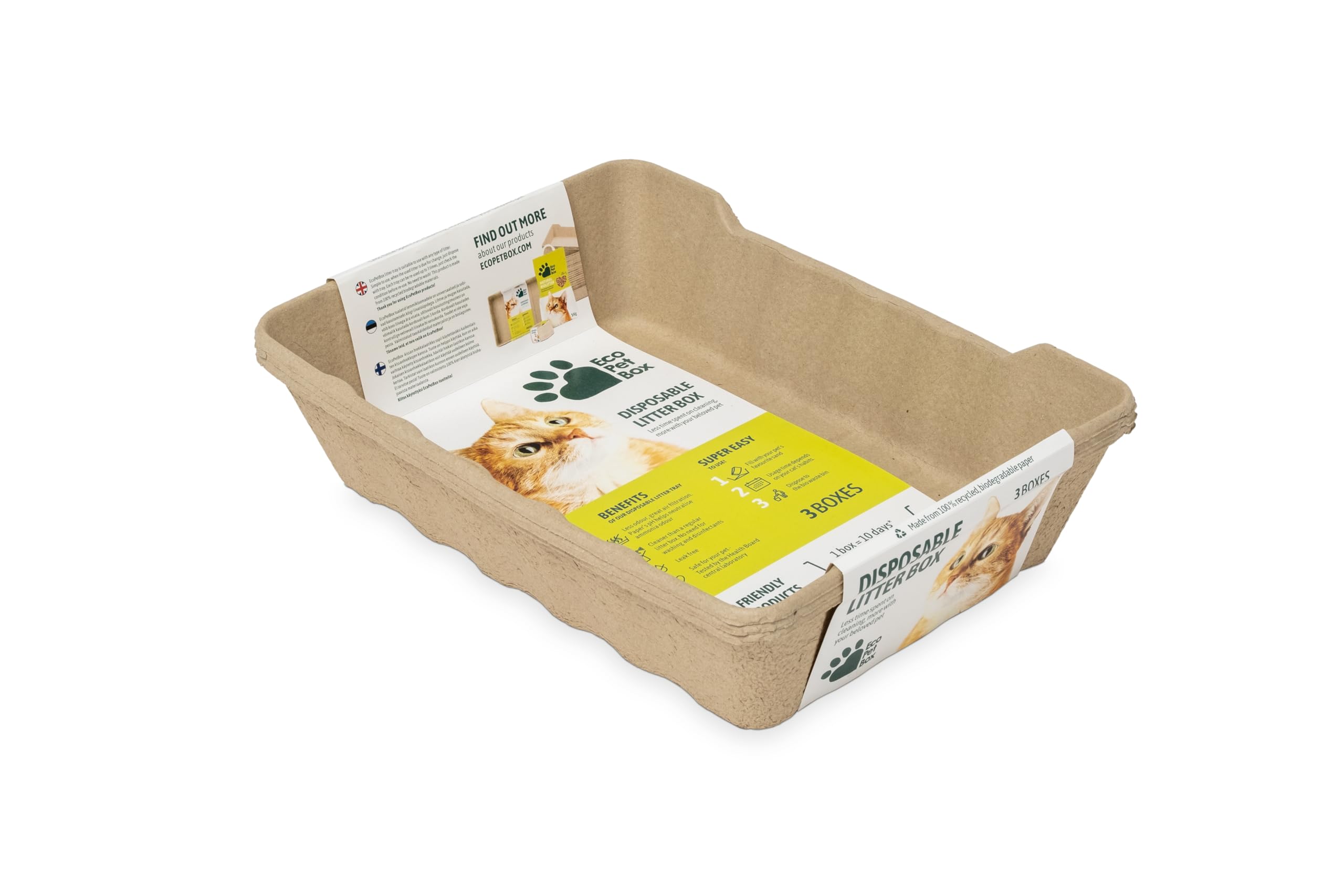 Eco Pet Box Disposable Litter Box 3 ct