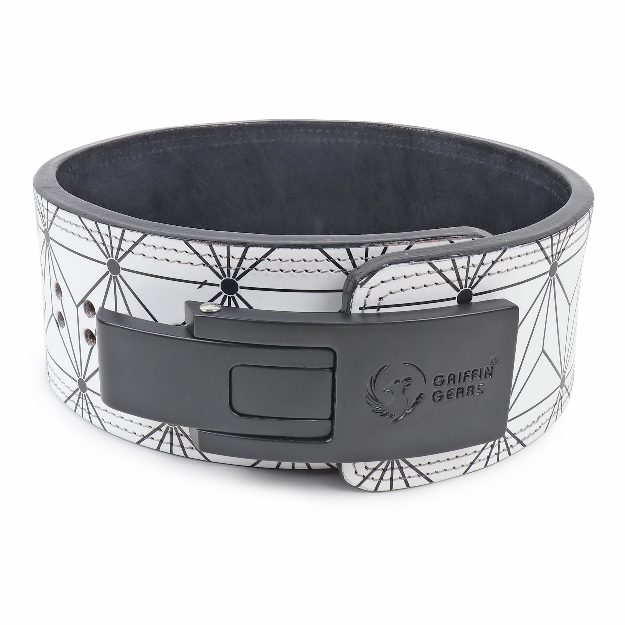 GRIFFIN GEARS Powerlifting Lever Gym Black Buckle With White Abstract Power 10MM Extreme Heavy Duty Genuine Leather Belts-Squats Deadlifts Bodybuilding Weight Lifting for Men & Women (XL-44"-50") (B0D8JFS74K) Amazon Price History, Amazon Price Tracker