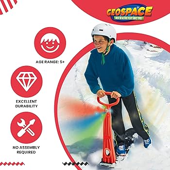 Amazon.com: Geospace Winter Fun Foldable Snow Scooter, Ski
