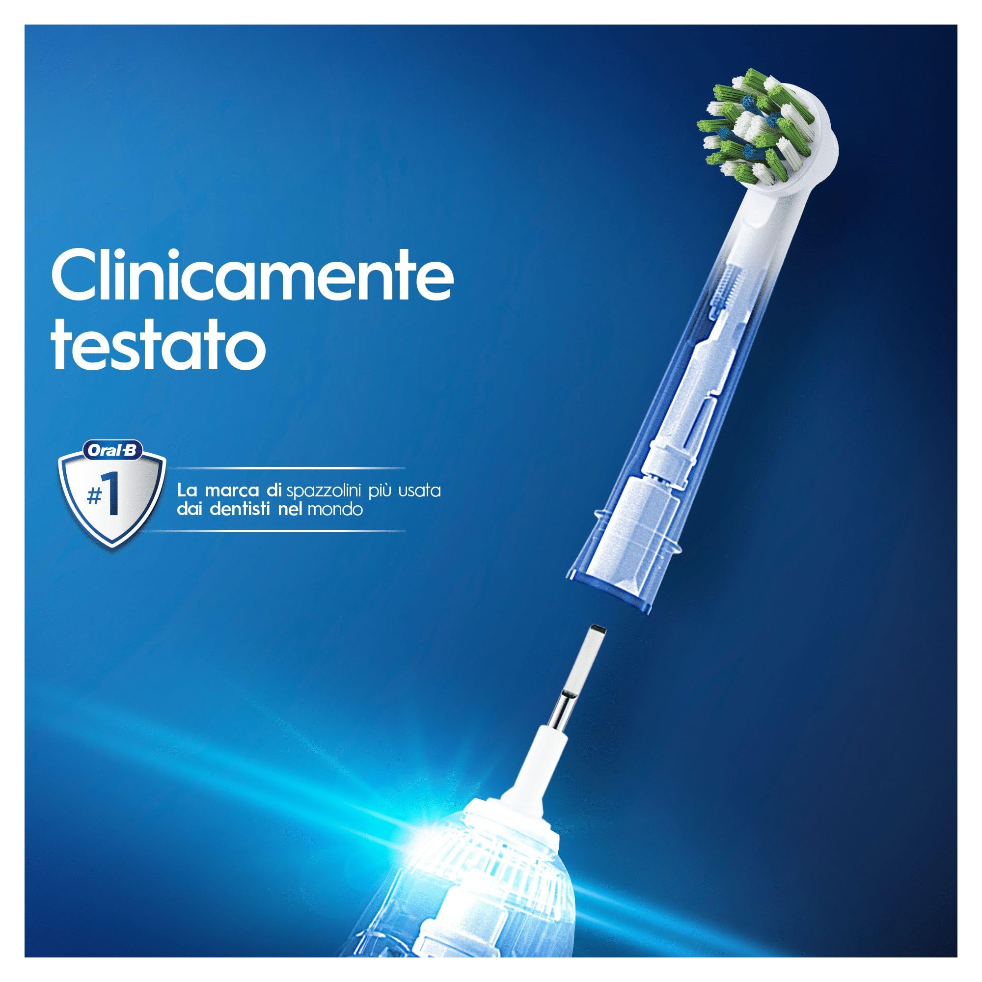 Oral-B CrossAction Testine Di Ricambio Con Tecnologia CleanMaximiser, Confezione Da 10 Pezzi, Pacco Adatto Alla Buca Delle Lettere
