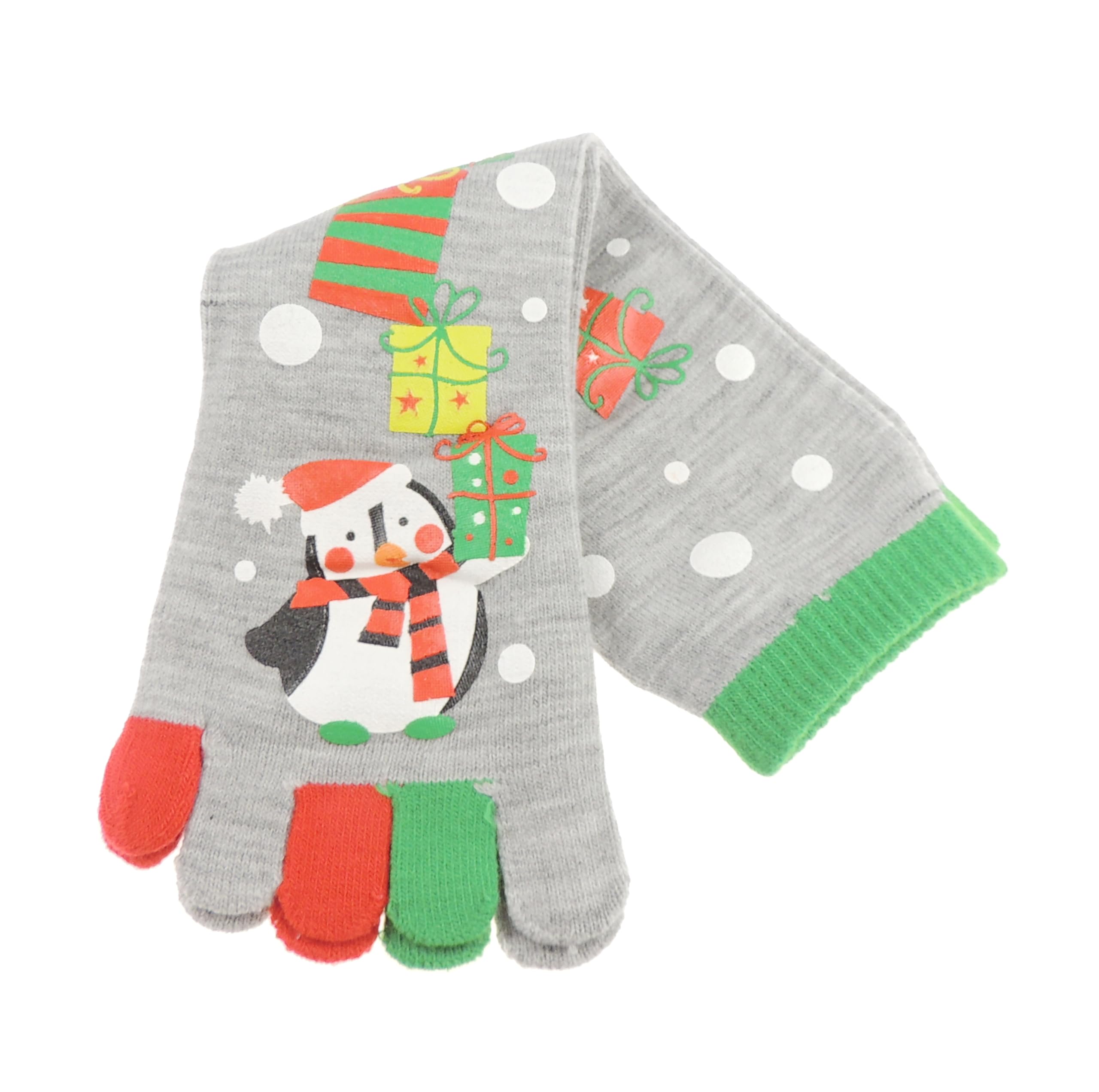 Glamour Girlz Women's Grey Penguin Girls Thick Fluffy Plush Funny Thermal Soft Warm Winter Christmas Sleep Bed Novelty Slipper Toe Socks Santa Snowman Elf Gift Idea For Her (Uk, Numeric, 4, 6, Regular, Regular, )