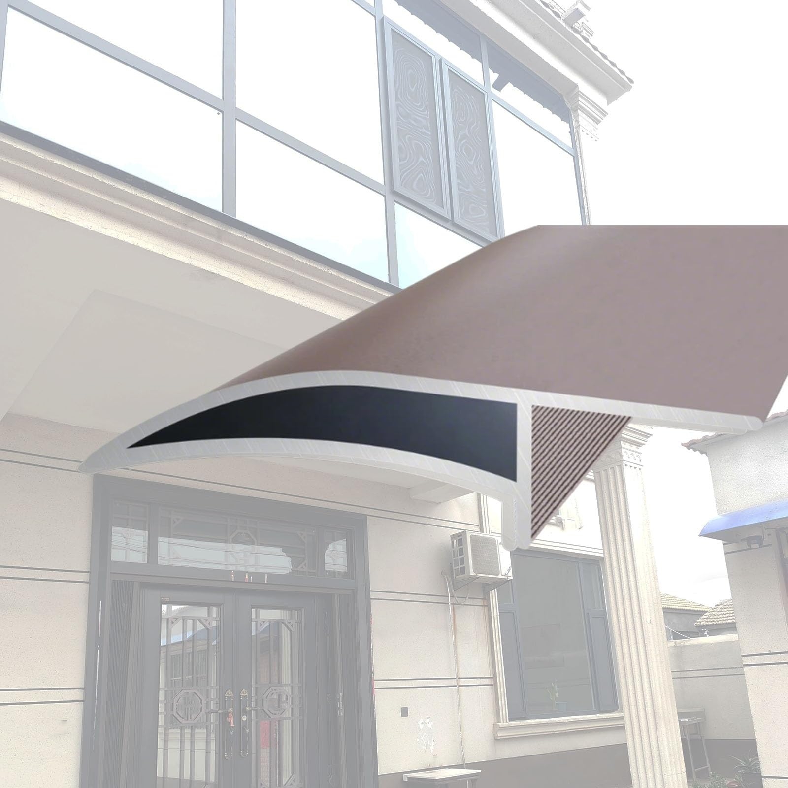 vierteaguas muro exterior Deflector de línea de goteo para aleros de metal/canalones para bordes de paredes exteriores/protección contra goteo del borde(Brown 1 PC)