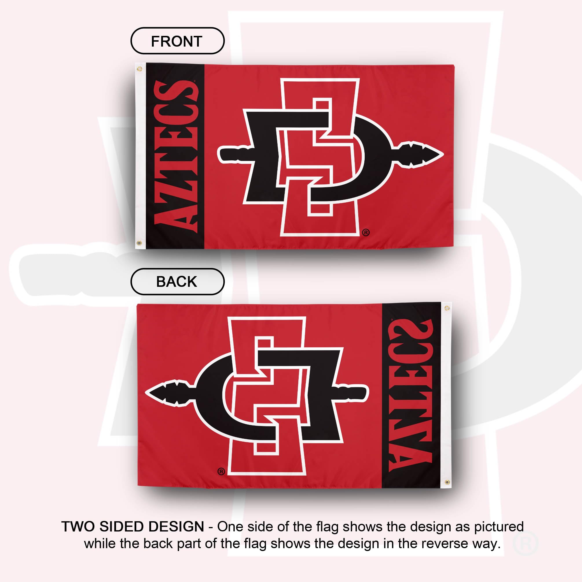 3x5 Feet Polyester University Banner Outdoor San Diego State University ...