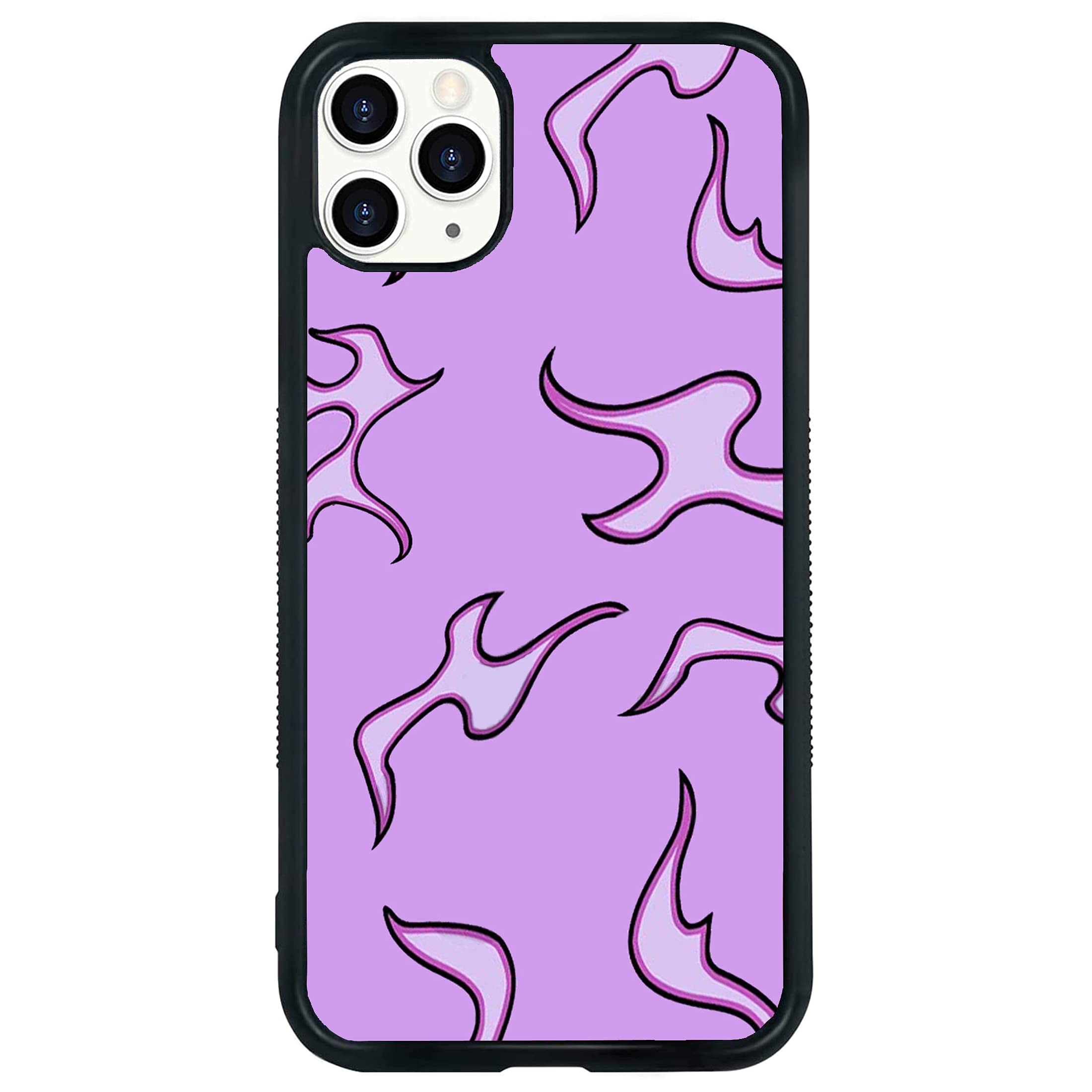 Purple Flame Pattern Case Designed for iPhone 13 Pro Max 6.7 inch,Purple Fire Print TPU Silicone Protective Cover Compatible for iPhone 13 Pro Max (Purhlm)