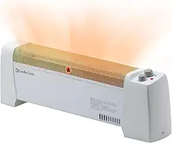 Comfort Zone CZ600 Aquecedor de ambiente de convecção elétrico para interior de 1500 Watt com termostato e operação silenciosa para casa e escritório, branco