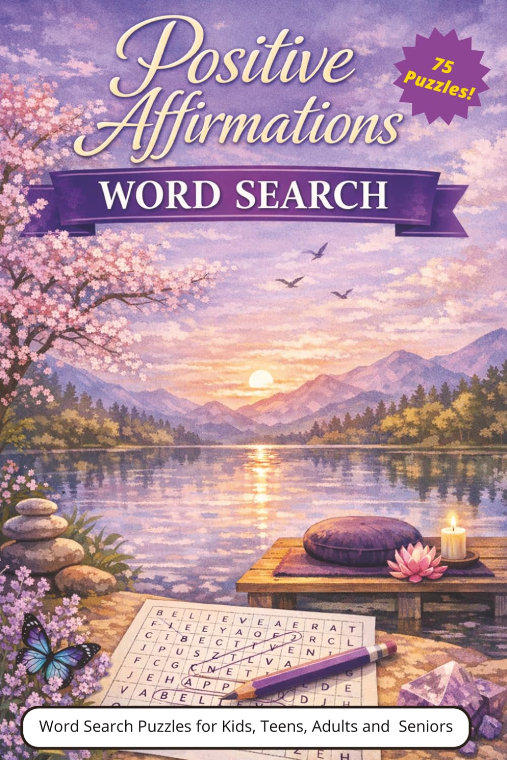 Positive Affirmations Word Search: Mental Health Word Search Book | Puzzle Book for Anxiety, Burnout and Stress