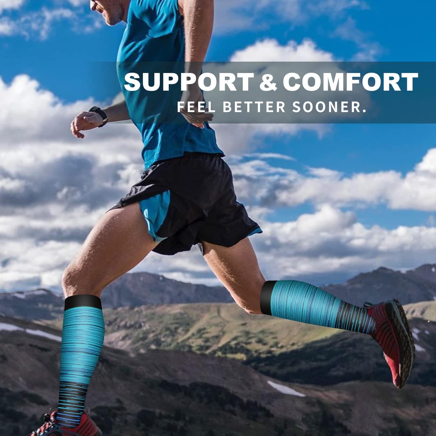 Bluemaple 6 Pack Copper Compression Socks for Women and Men Circulation-Best Support for Medical, Running,Nursing,Athletic B-assorted7 Small-Medium