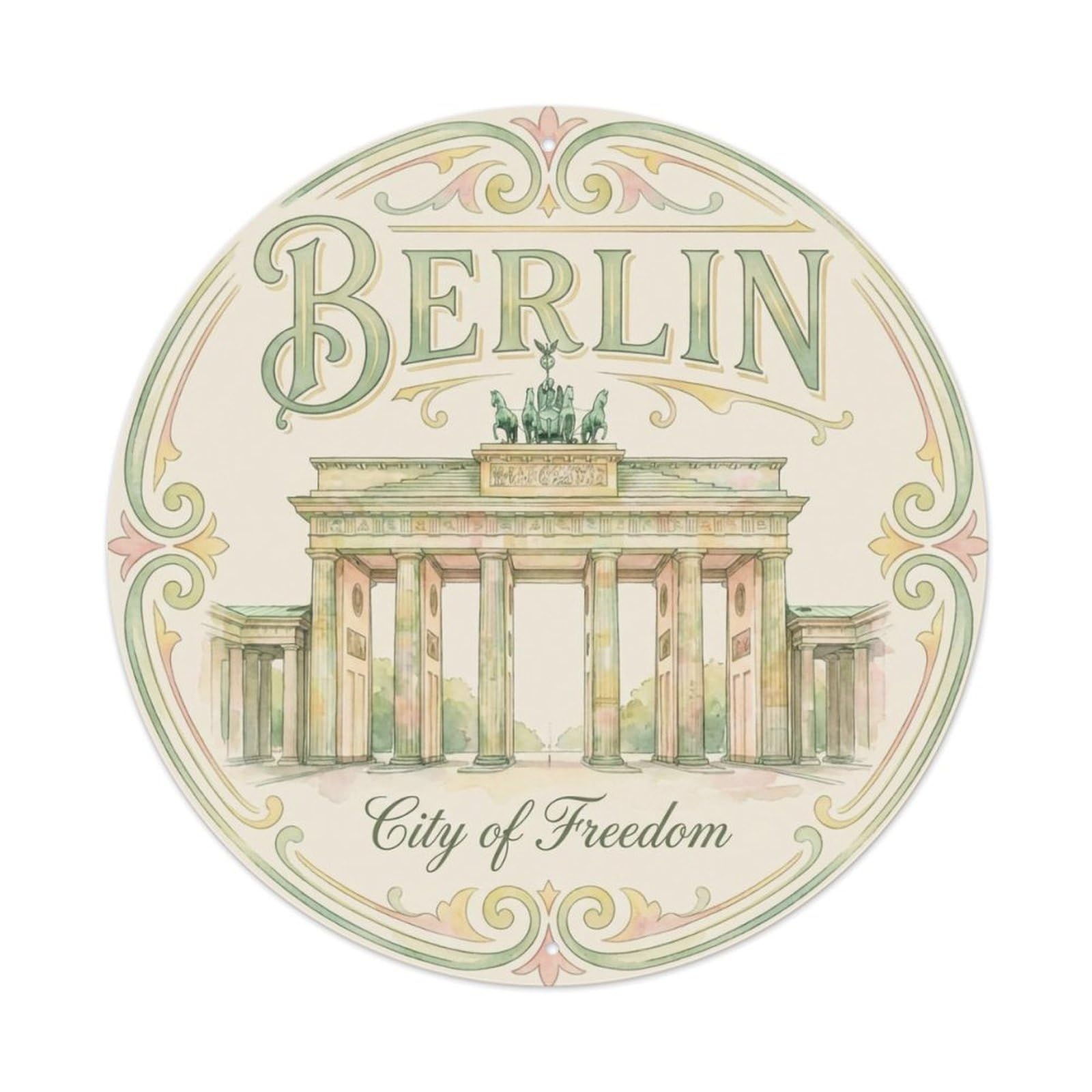 Vintage Travel Berlin Germany Icon 1 Metal Tin Sign