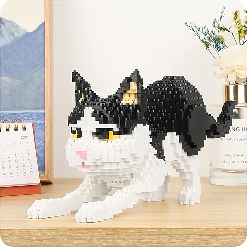 Miniatura 6 de QLT - Mini bloques de construcción para gatos, lindos animales para bolsas de golosinas, 1390 piezas de micro mini juguete de construcción de