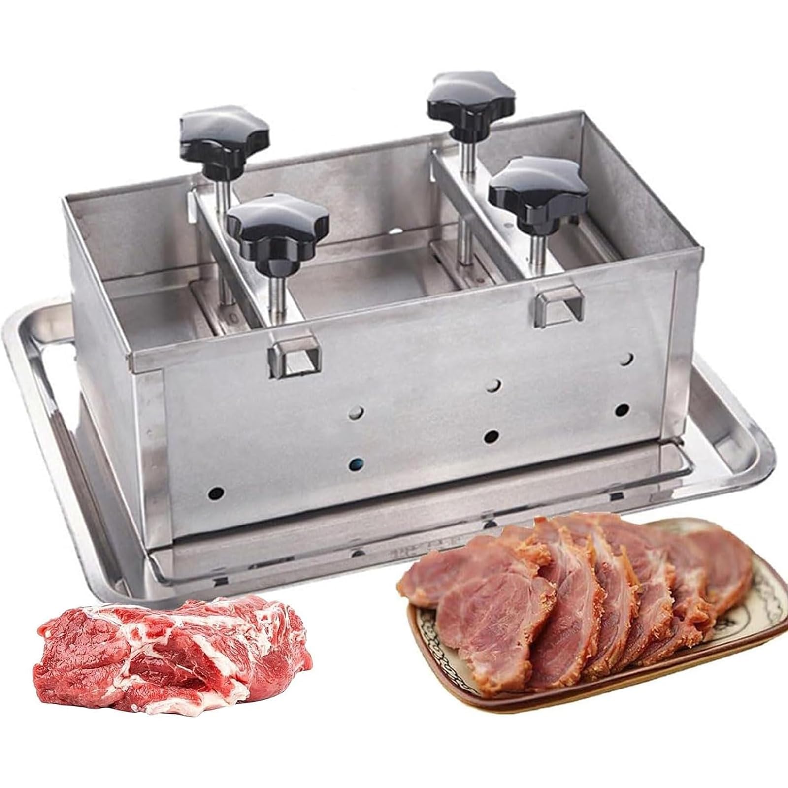 DOJBK Stainless Steel Meat Press Mould, Ham Maker Meats Press Tool, 1kg/2kg/3kg/5kg/10kg Meat Pressing Mold, For Kitchen Tool Easy To Use Press Cooked Meat Frozen Beef Rolls 5KG