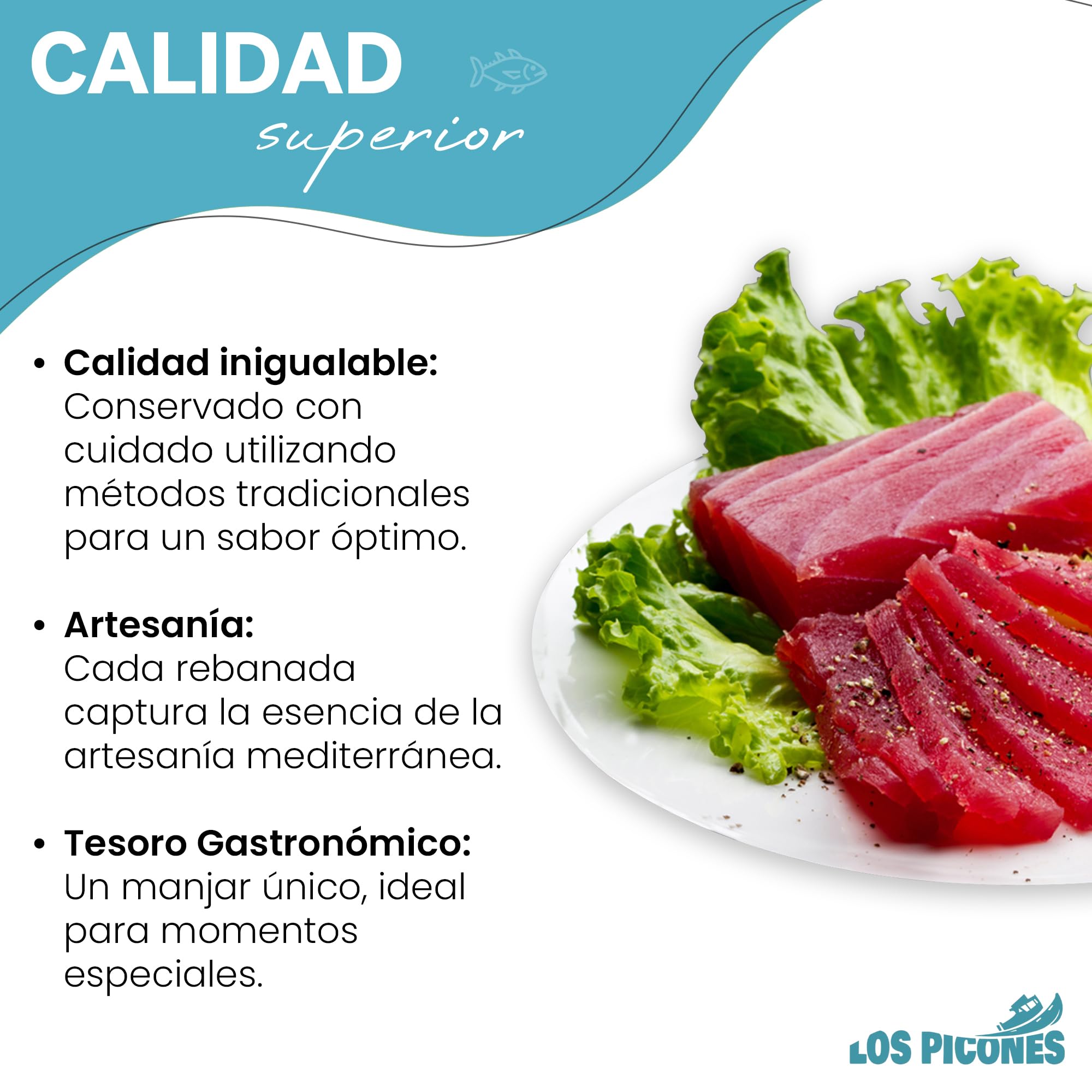 Los Picones Gourmet® Ijada de Atún en Aceite de Oliva I Pack 2 Latas 75gr (150gr. neto) I Conservas y Salazones Gourmet I Productos Gourmet I Jamón de Mar I Atum em azeite.