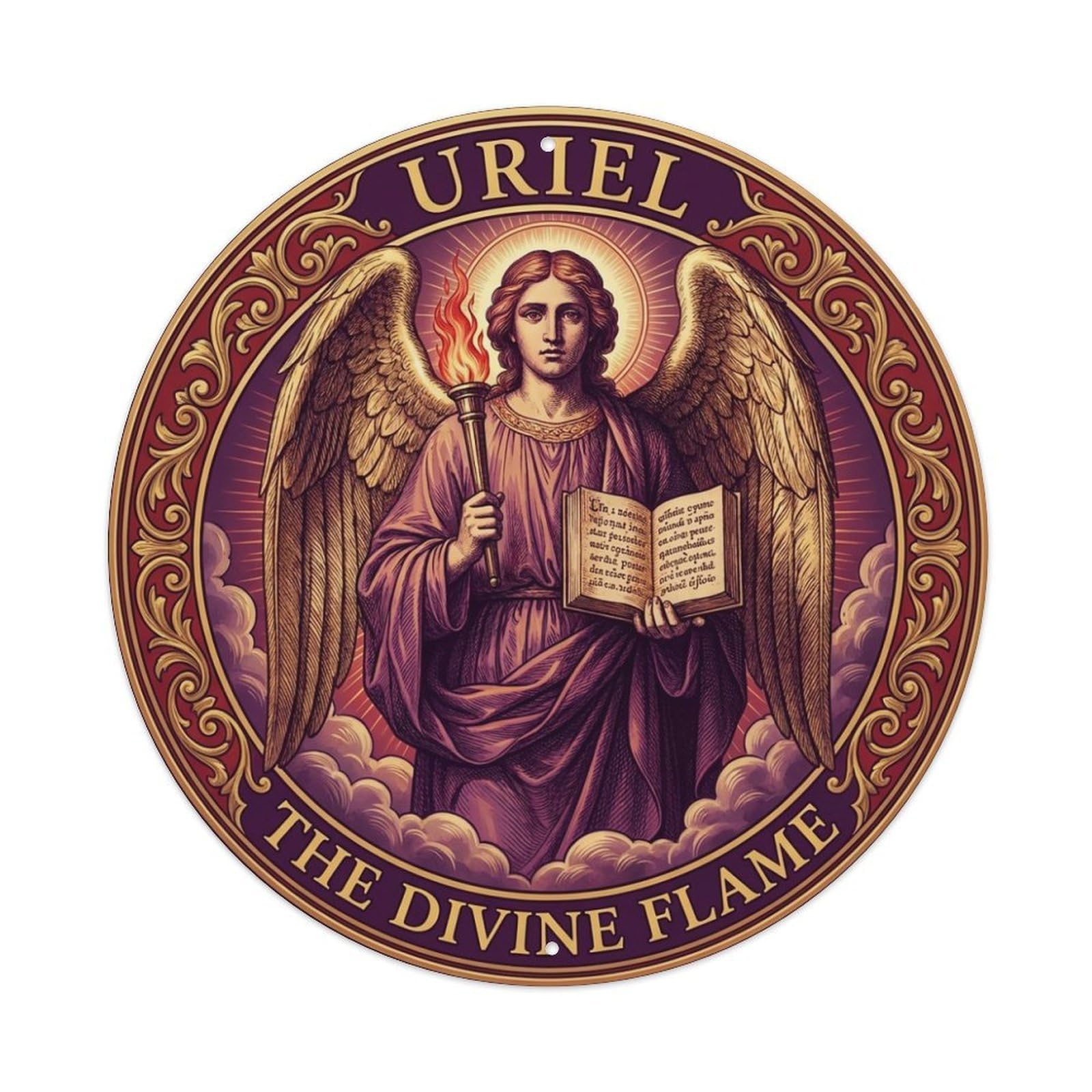 Holy Fire The Divine Flame Archangel Uriel Metal Tin Sign