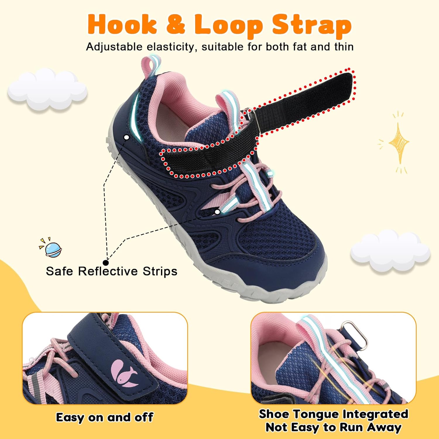 FEETCITY Kids Barefoot Shoes Boys Girls Sneakers Toddler Walking Shoes Kids Hiking Shoe Lightweight Outdoor Tennis Shoe - Image 4