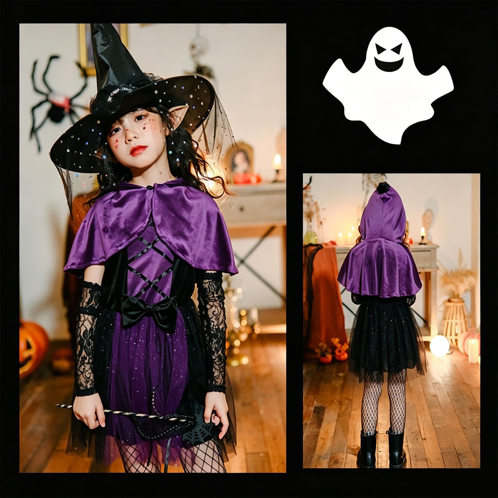 Kostüm Hexe Kinder Halloweenkostüme Kostüme Für Kinder Halloween Tutu Rock Set Mit Hut & Besen Für Violett Prinzessin Kleid Karneval Cosplay Kostüme Hexenhut Besen Und Bonbontüte