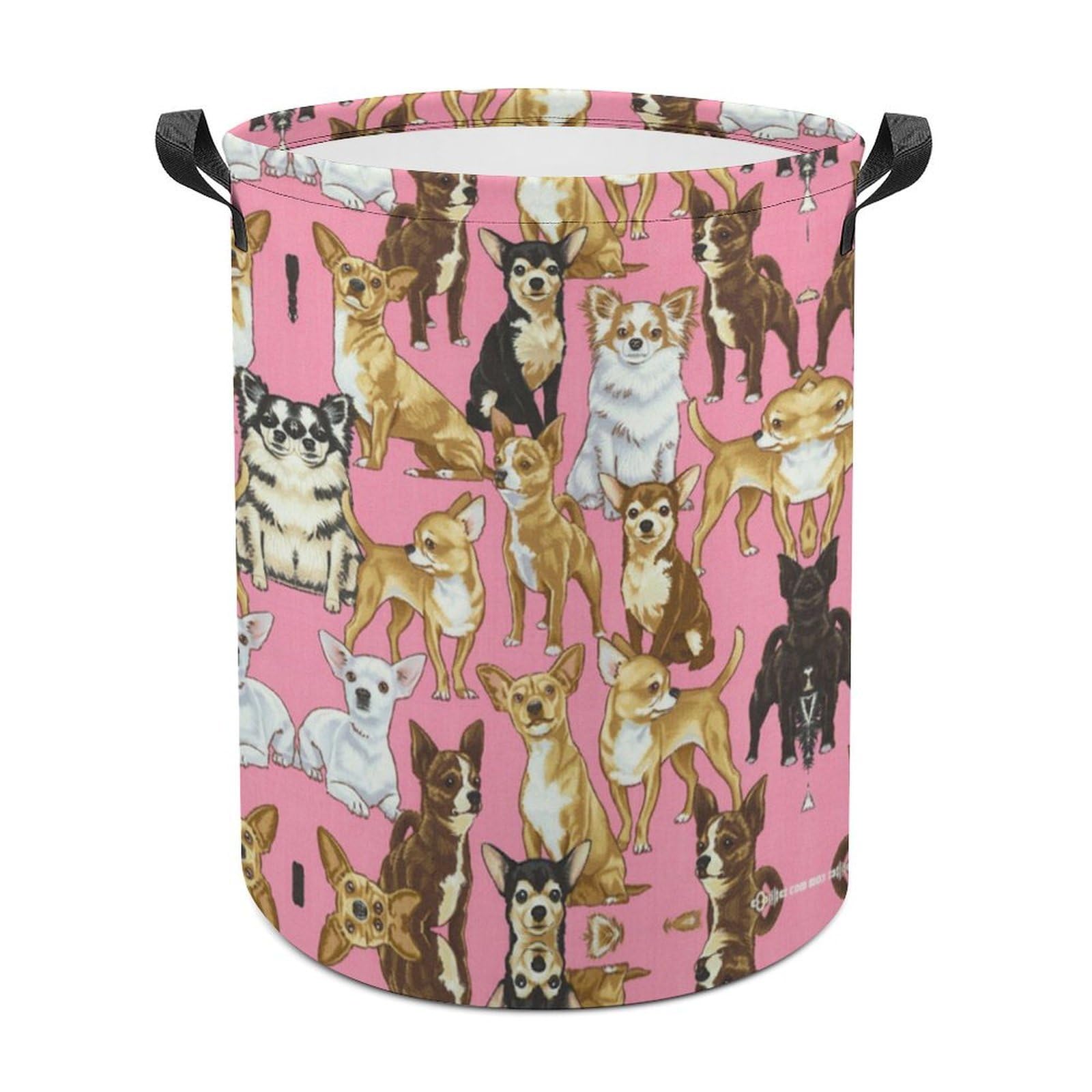 MHYRAC Laundry Hamper, Cute Chihuahua Laundry Basket, Washing Basket with Handle